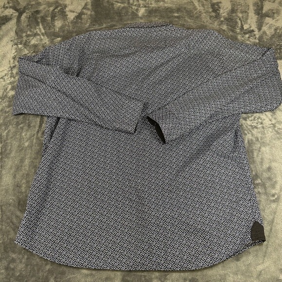 Avenue 21 Shirt Mens 3XL XXXL Blue Black Button Up Long‎ Sleeve Geometric Casual - Picture 6 of 10